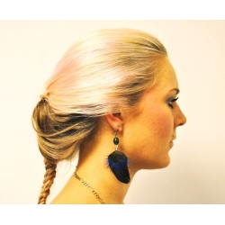 Blue peacock earring